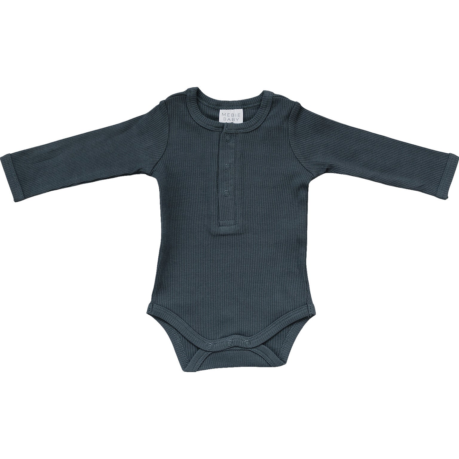 Sage Organic Cotton Ribbed Snap Bodysuit by Mebie Baby